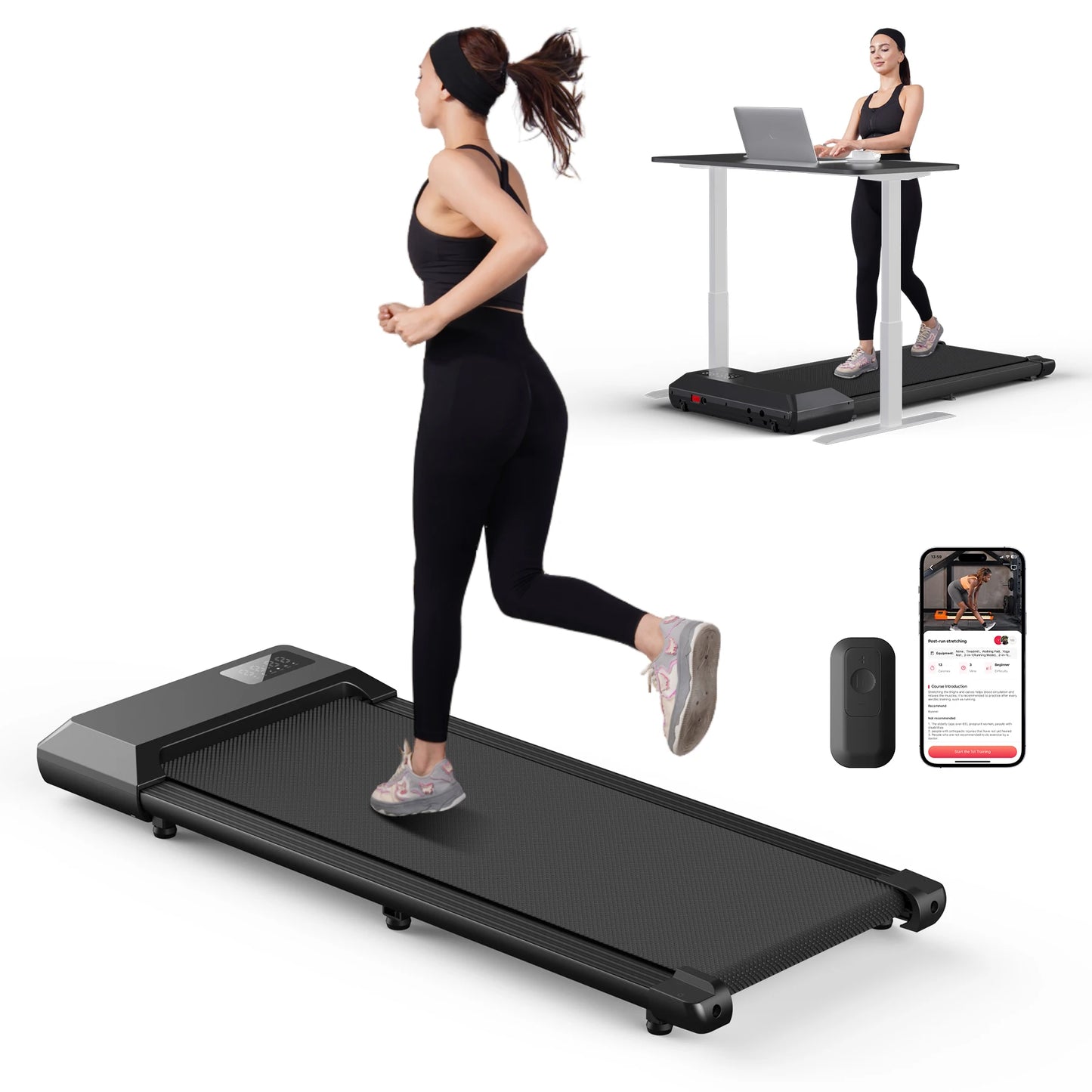 Superun 2-in-1 Home Walking Pad Treadmill - 2.5 HP Compact Home Cardio