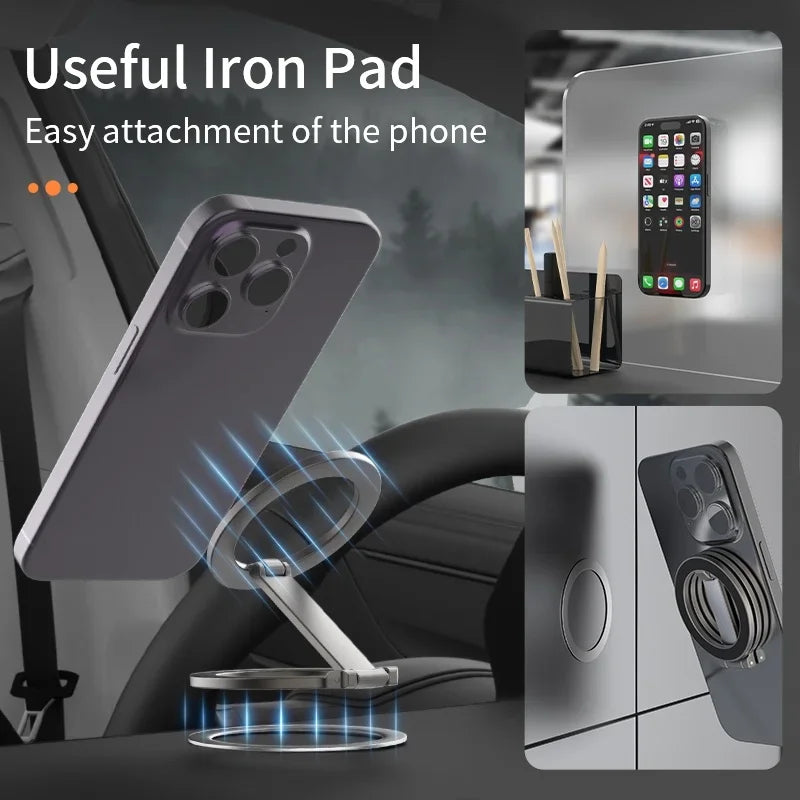 Foldable MagSafe Magnetic Phone Holder For Universal Car Treadmill Gym Goers