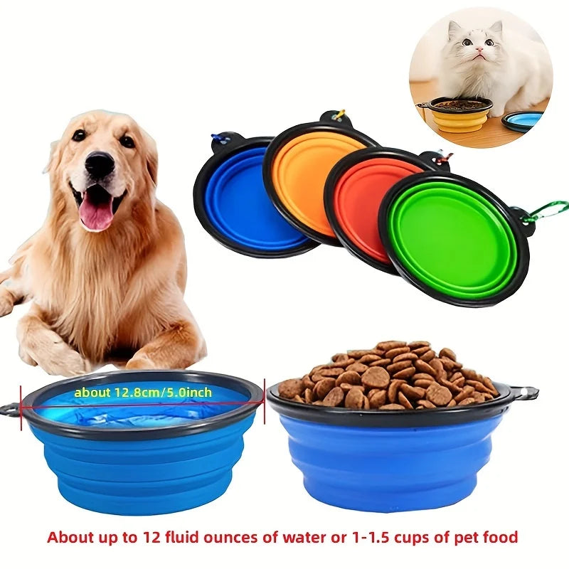 Durable Collapsible Portable Pet Food Bowl TPR Silicone For Dogs And Cats Travel