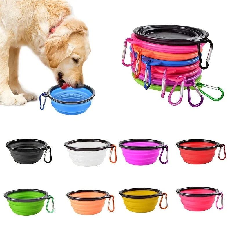 Durable Collapsible Portable Pet Food Bowl TPR Silicone For Dogs And Cats Travel