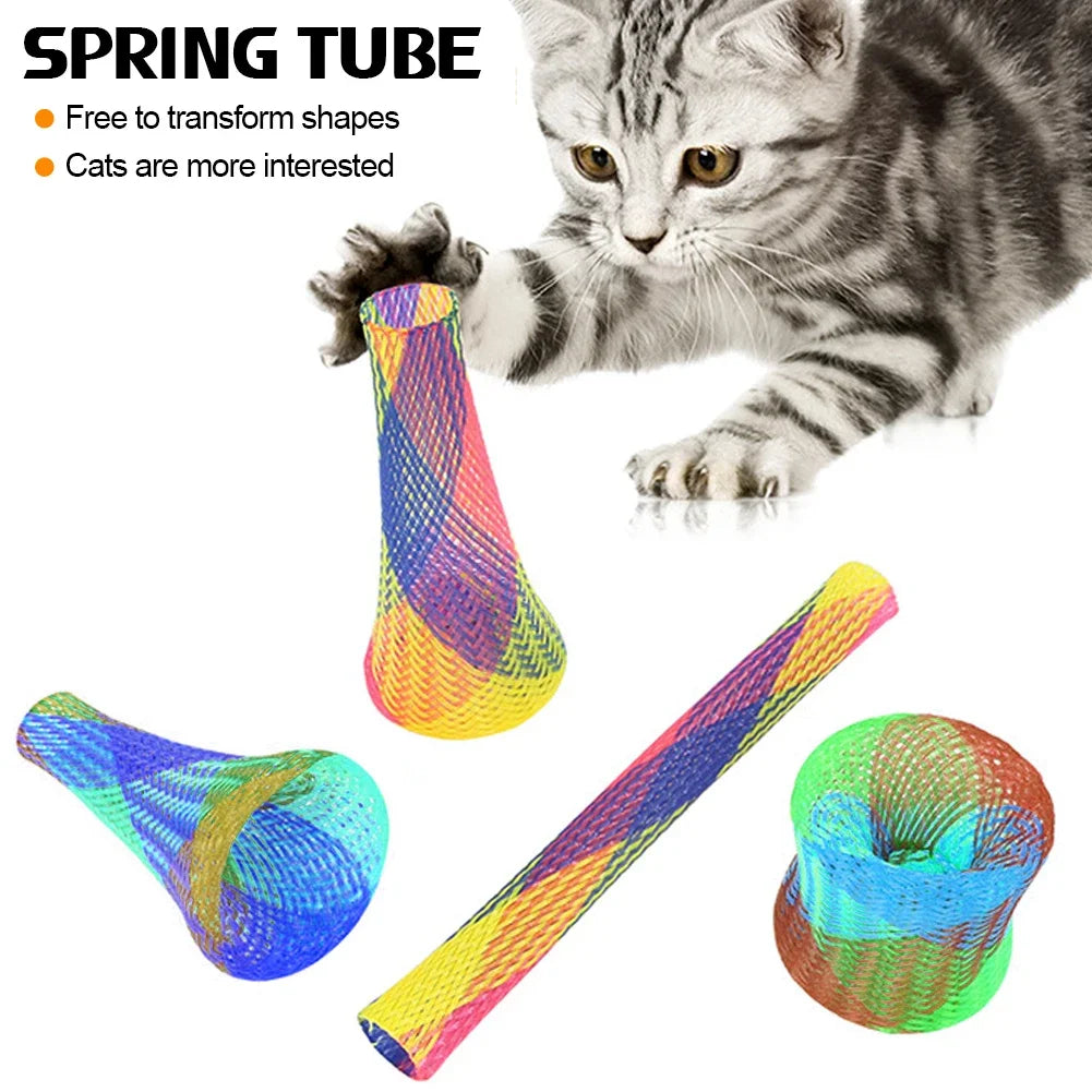 Kitten Cat Spring Toys Set Interactive Coiled Springs Cat Toy