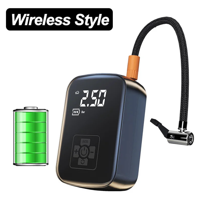 EAFC 12V Car Tire Inflator Air Pump 150 PSI Wireless Compact For Drivers