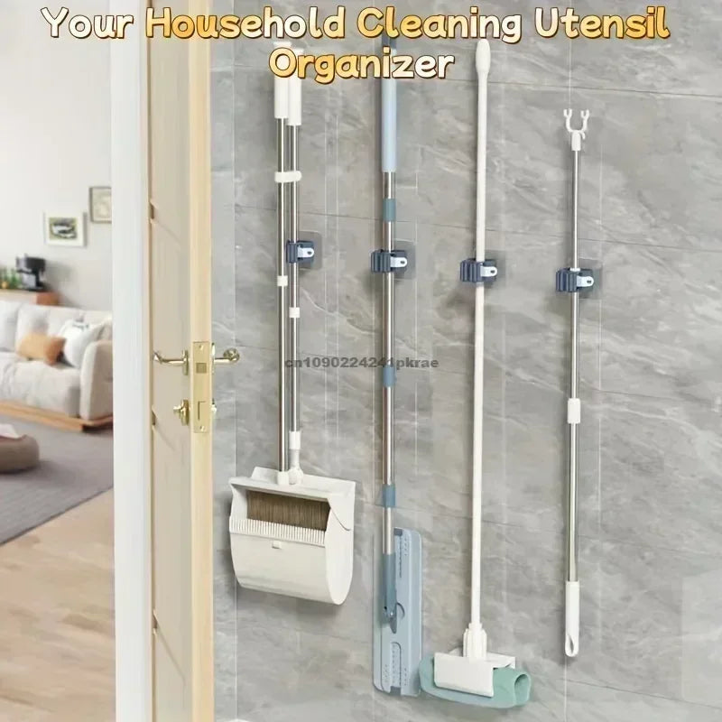Get It Off the Floor Mop & Broom Wall Organizer – No-Drill Hold