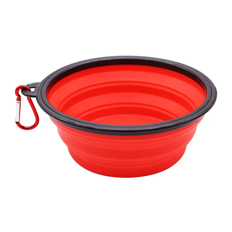 Folding Portable Silicone Dog Feeder Bowl and 2-In-1 Pet Dispenser