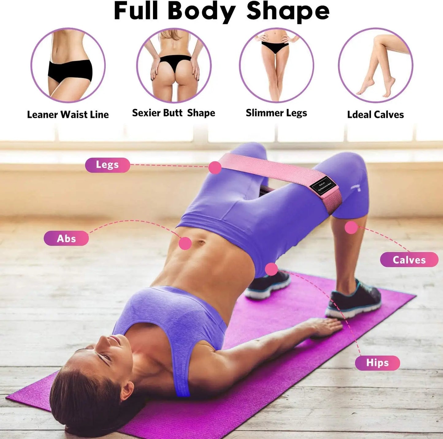 Resistance Bands Pro Set Heavy Medium Light Loops For Pilates Yoga Unisex