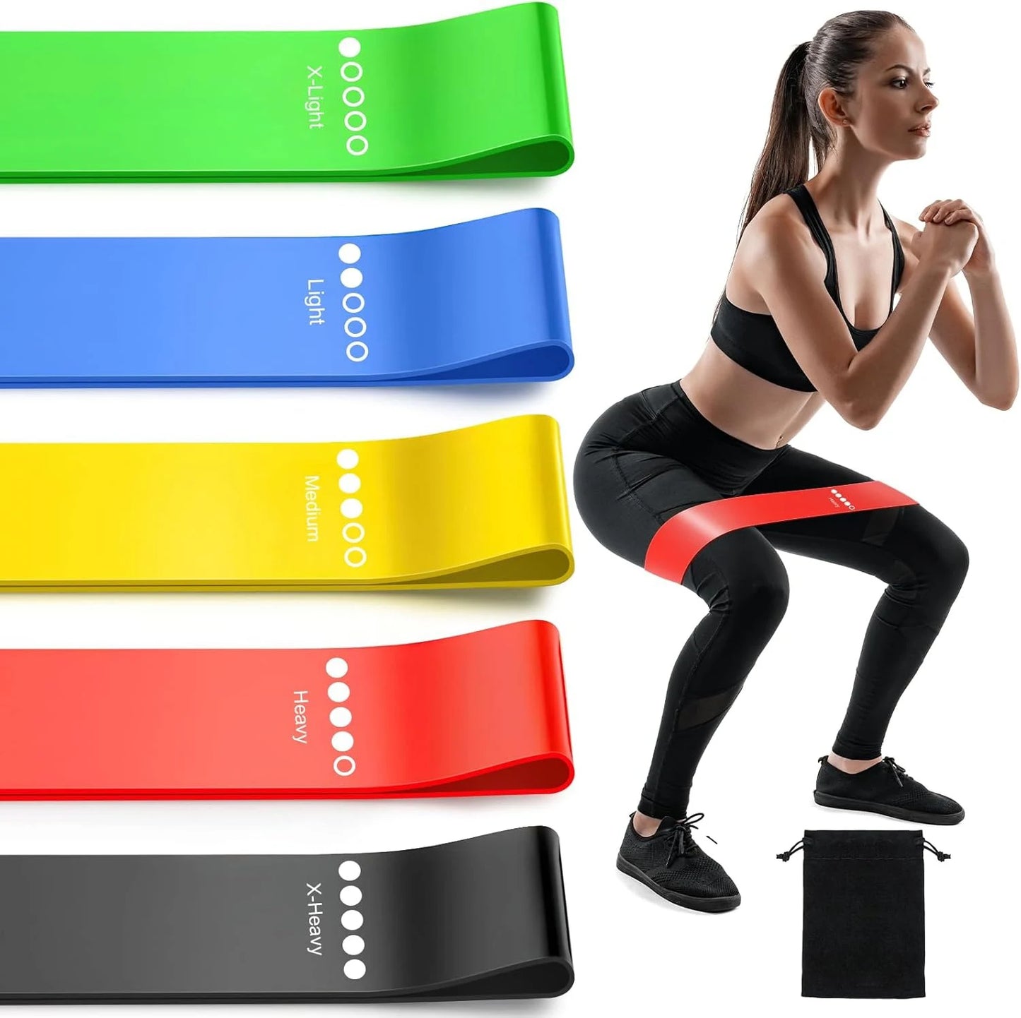 TPE Resistance Bands Set Rubber Loop Bands For Strength Training