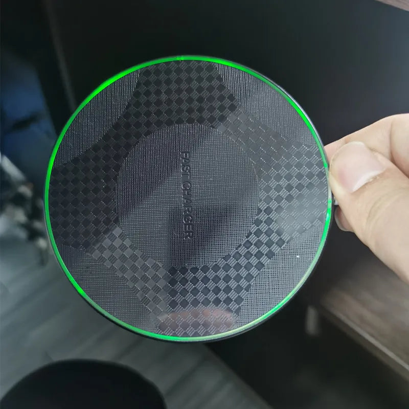 Wireless Charger Pad Stand Ultra Thin 10W Fast Charge For iPhone And Android