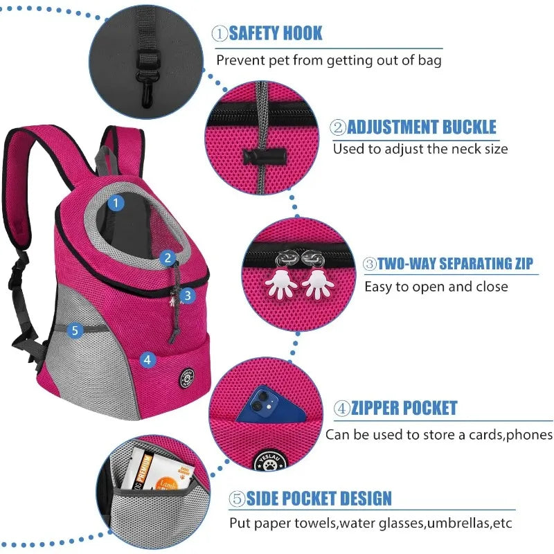 Nylon Double Shoulder Dog Carrier Backpack for Travel