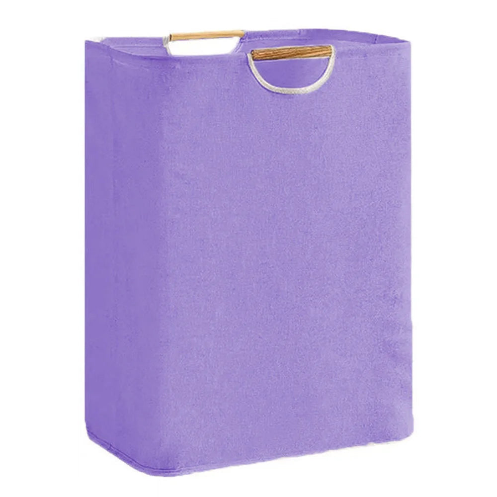 Essential Collapsible Laundry Basket For Small Spaces With Wooden Handle