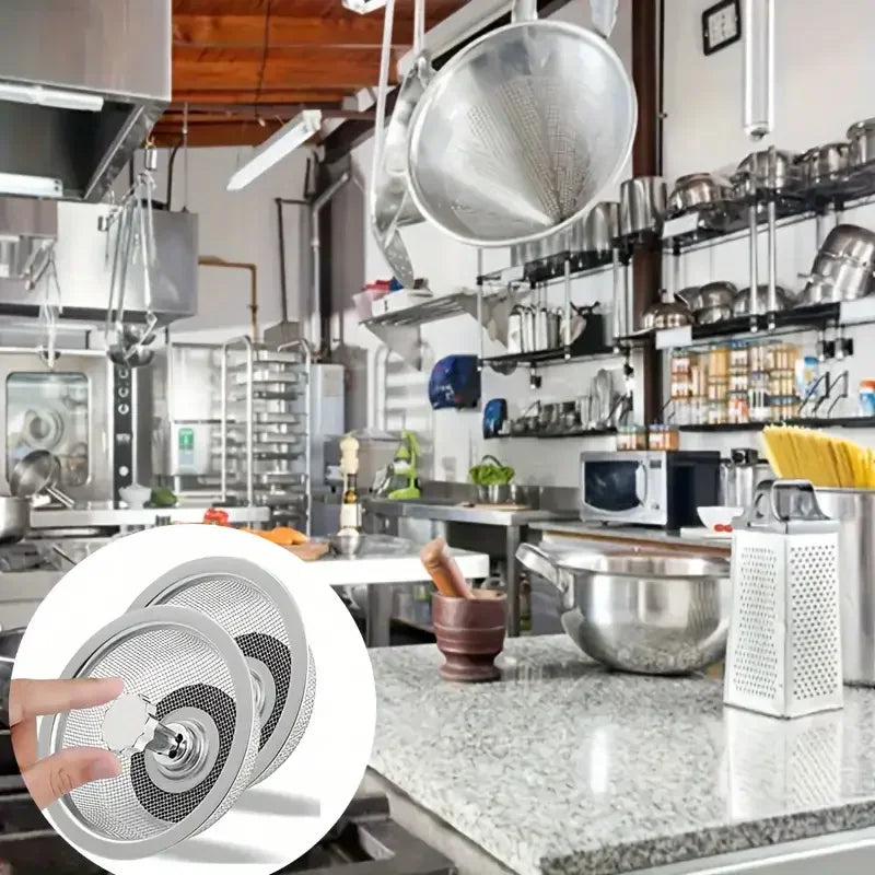 Kitchen Sink Strainer With Handle And Stopper Premium Stainless Steel Home Cooks
