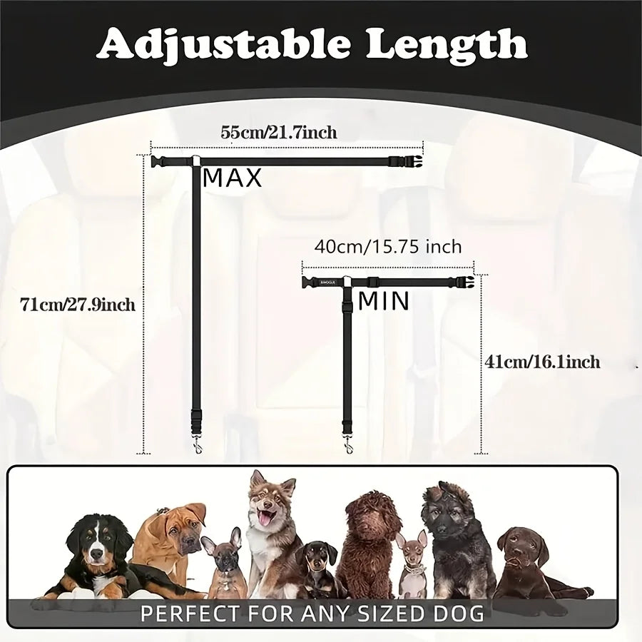 Dog Seat Belt For Vehicle Safety Tether, Car Harness Leash