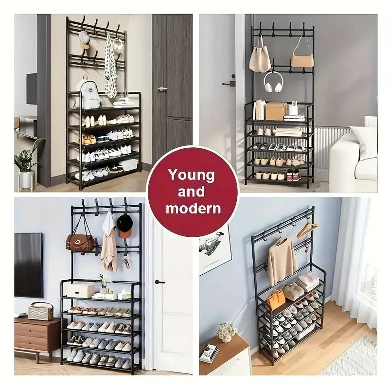 Altruism Multifunctional Hallway Coat Rack And Shoe Bench For Busy Families