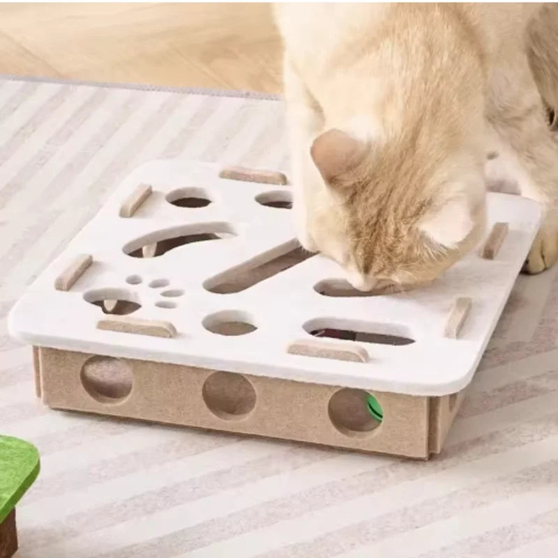 Interactive Cat Maze Puzzle Toy With Bell Balls For Cats