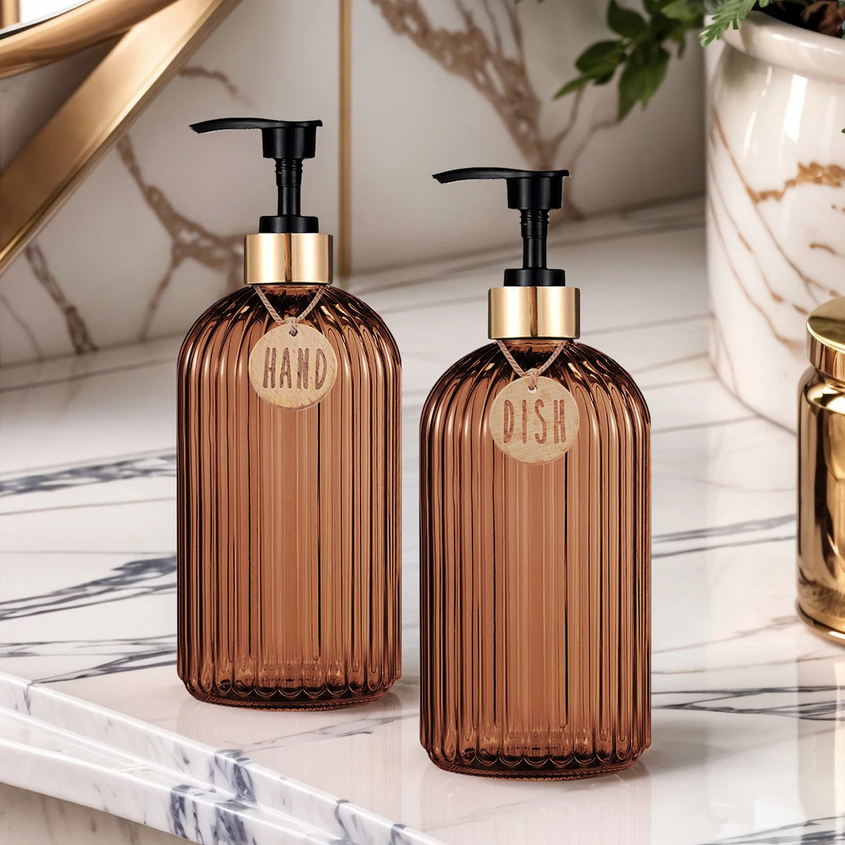 One-Hand Wonder Amber Soap & Lotion Dispenser – 500 mL