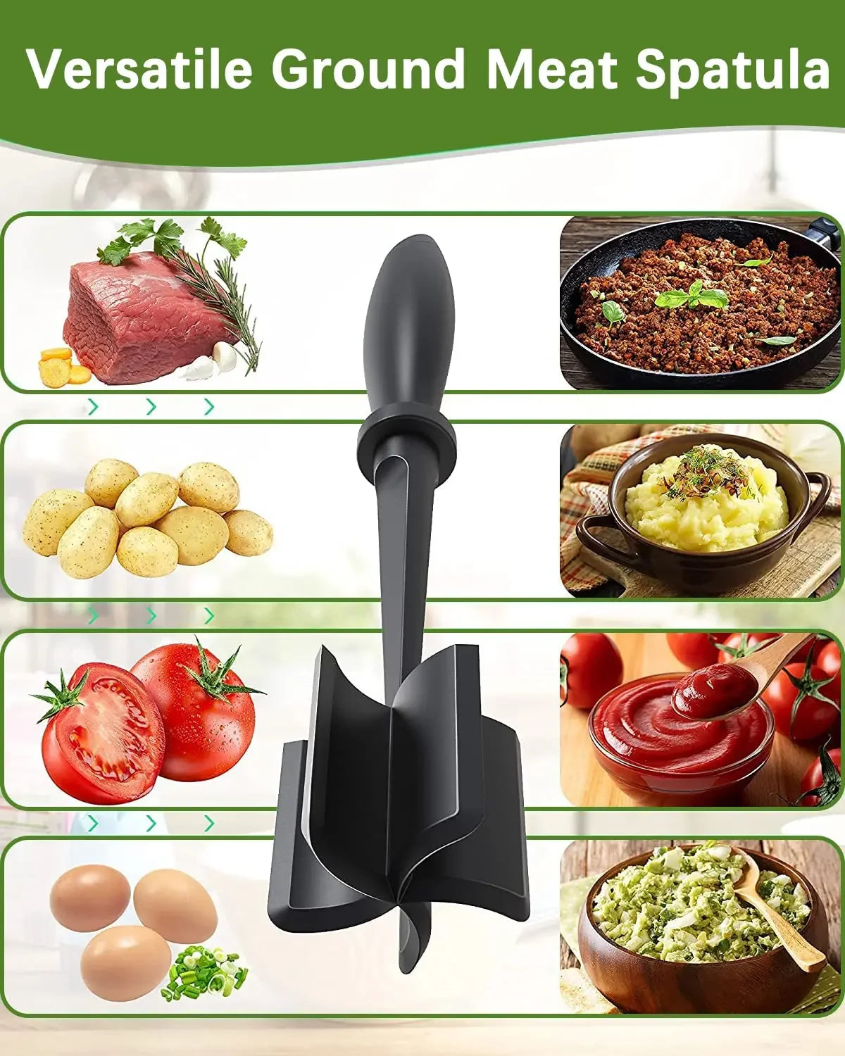 Meat Chopper Heat Resistant Masher For Ground Beef Home Cooks