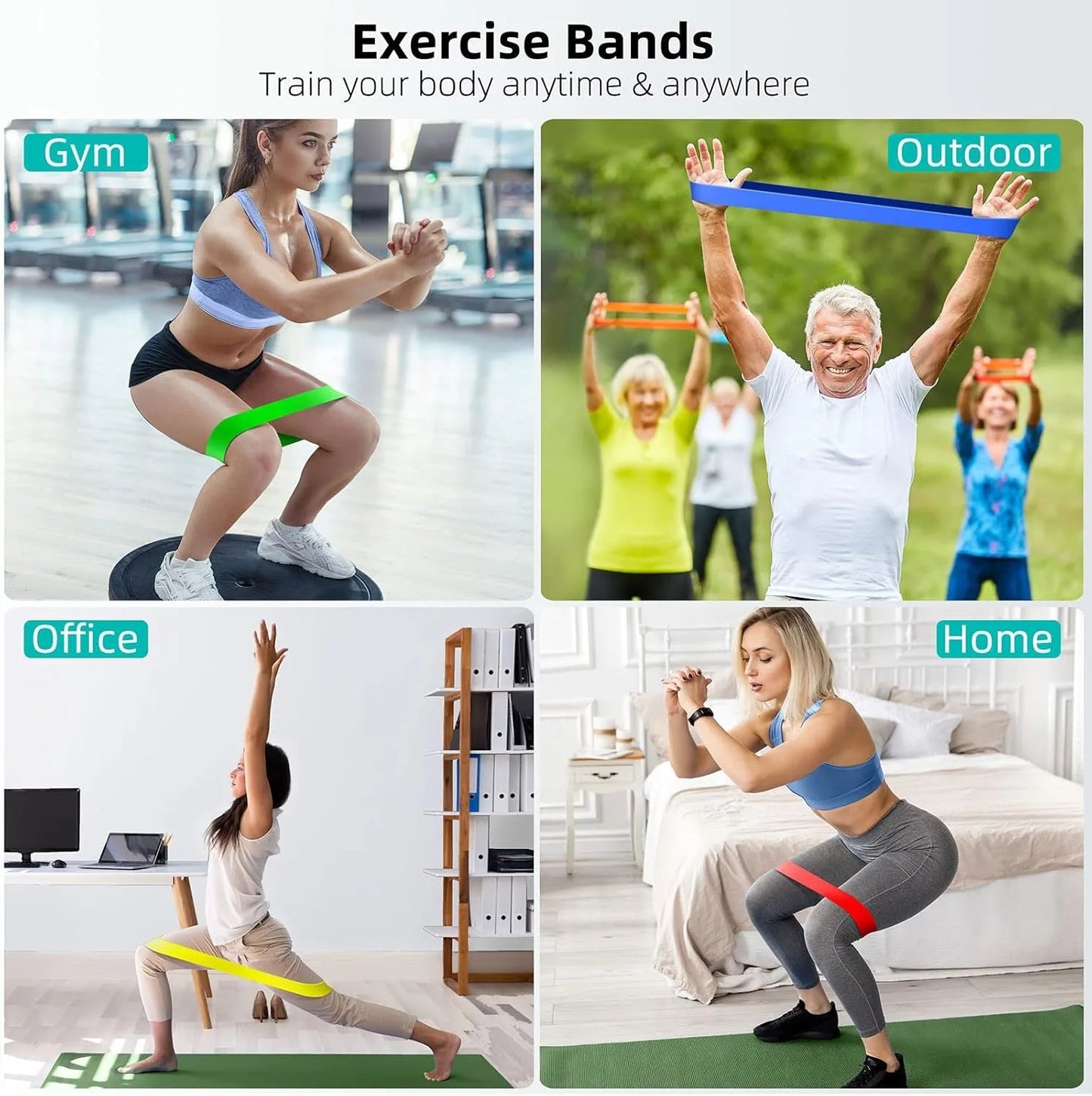 TPE Resistance Bands Set Rubber Loop Bands For Strength Training