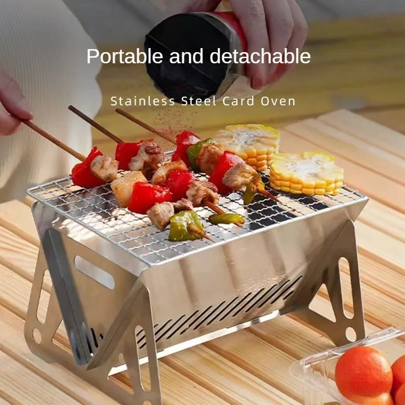 YEGBONG Portable Folding Barbecue Grill Outdoor Easy Assembly Stainless Steel