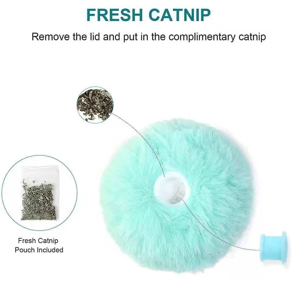 Smart Cat Toys Interactive Ball Squeaky Plush Catnip Training Toy