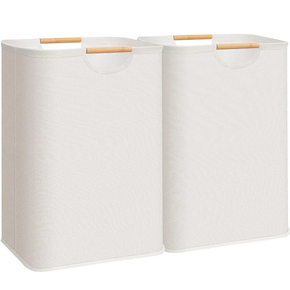 Essential Collapsible Laundry Basket For Small Spaces With Wooden Handle