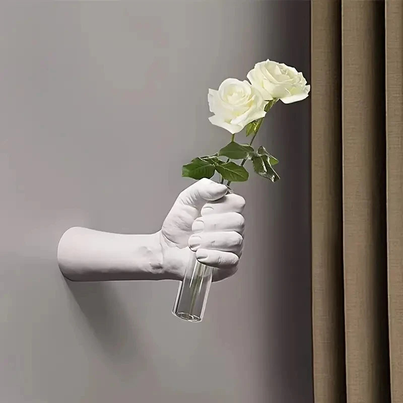 Geometric Resin Wall Vase Wall Mounted Handmade Decor for Modern Home