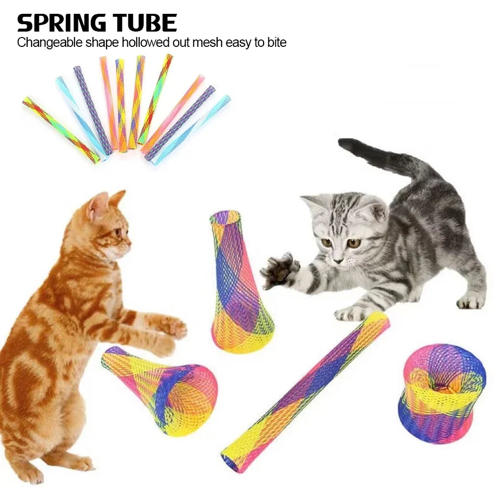 Kitten Cat Spring Toys Set Interactive Coiled Springs Cat Toy