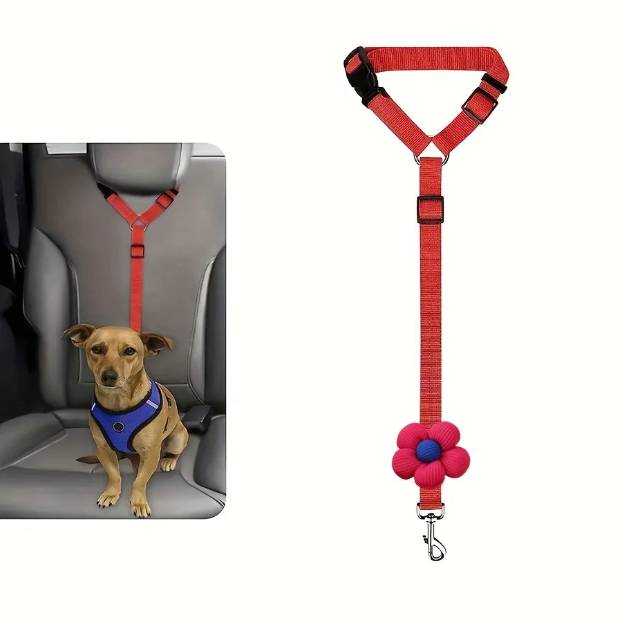 Dog Seat Belt For Vehicle Safety Tether, Car Harness Leash
