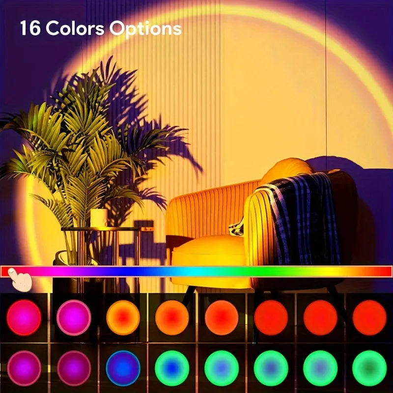Liuyangmao Sunset Light Projection LED With Remote 16 RGB Night Light For Bedroom