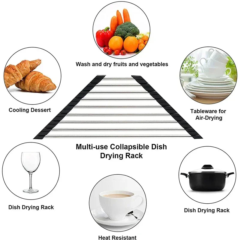 Foldable Triangle Over-the-Sink Dish Drying Rack