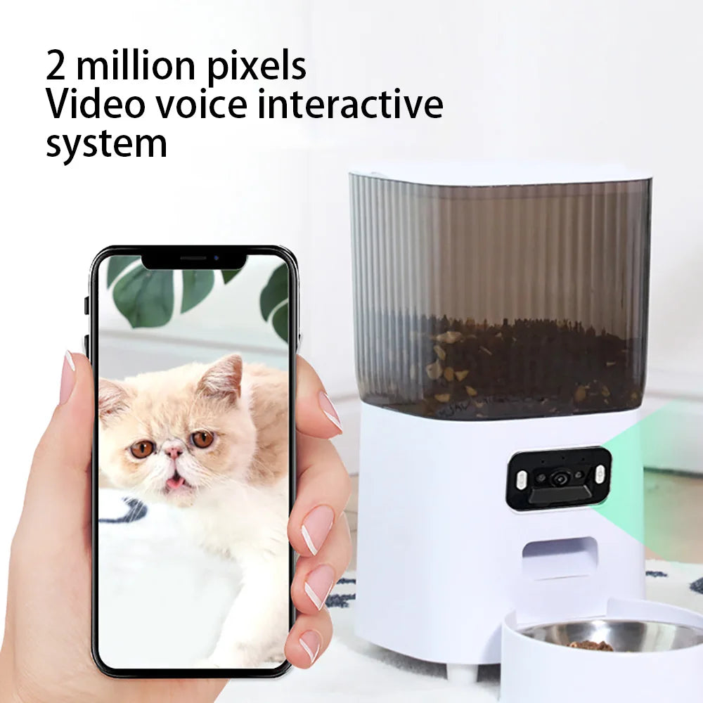 Repetsun Double Bowls Smart Cat Feeder With Video Camera