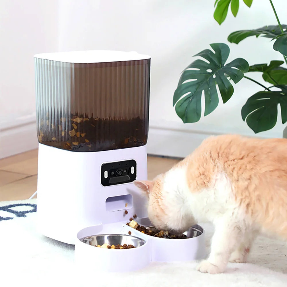 Repetsun Double Bowls Smart Cat Feeder With Video Camera