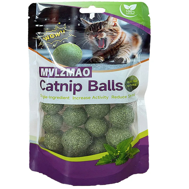 Edible Catnip Ball Toy For Safe Home Cat Chasing Play