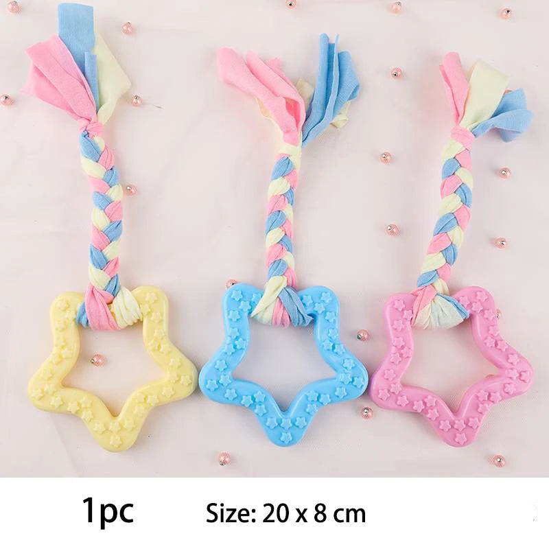 FEEUNM TPR Knot Chew Toys For Small Dogs Bite Resistant