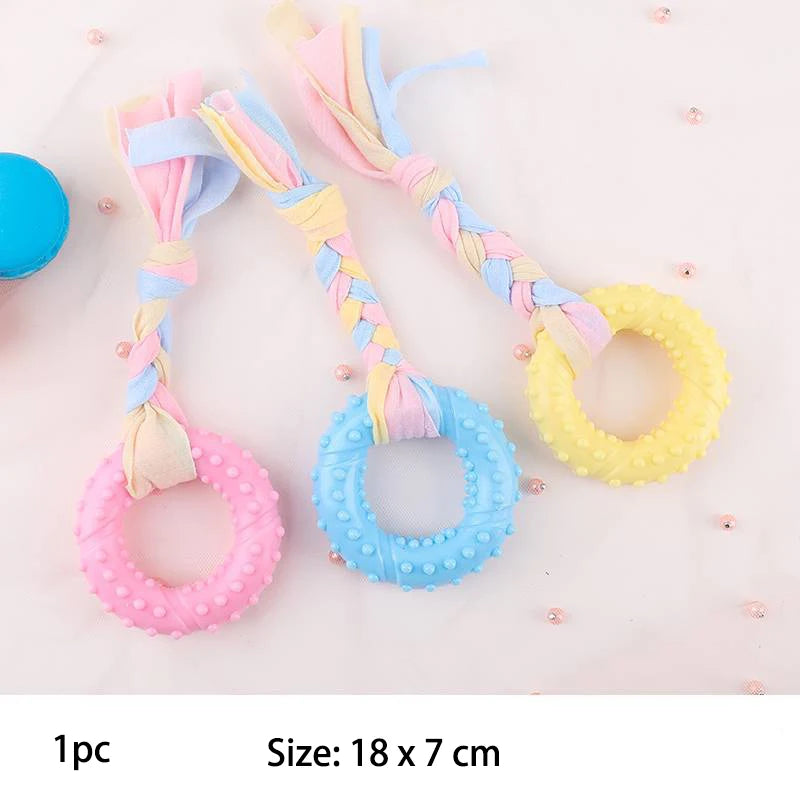 FEEUNM TPR Knot Chew Toys For Small Dogs Bite Resistant