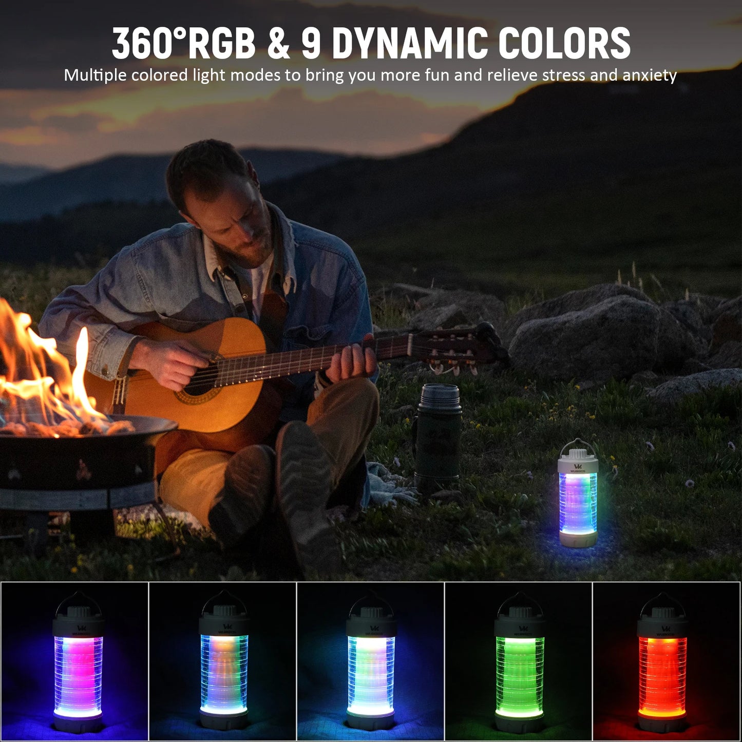 Wurkkos CL01 LED Camping Lantern 550LM Rechargeable Waterproof RGB For Campers