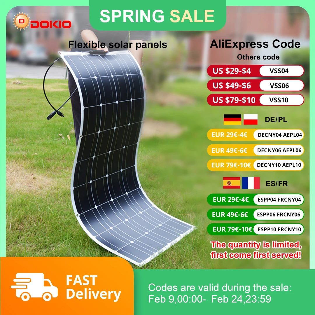 Go Off-Grid 100W Flexible Solar Panel for RV & Camping