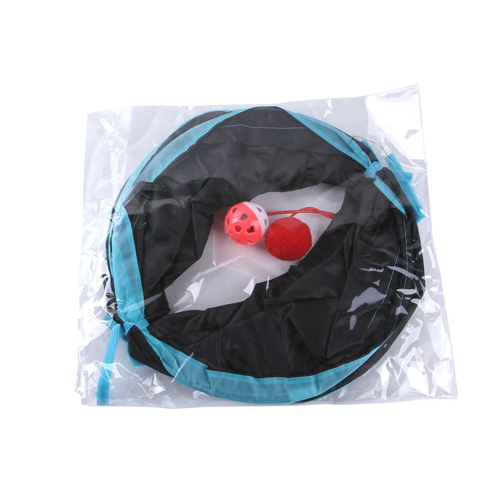 Foldable Cat Tunnel Toy For Indoor Play Breathable Fabric