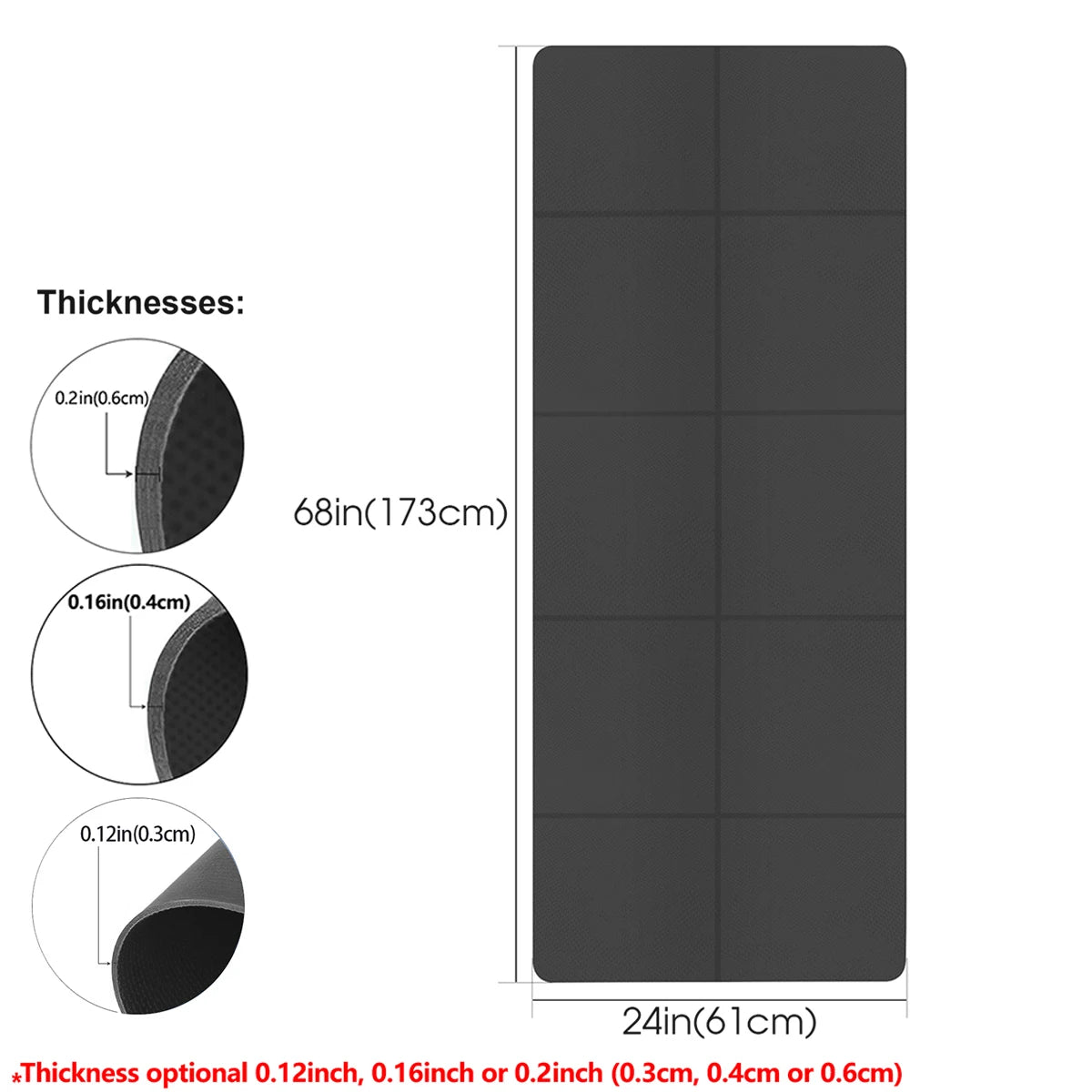 Foldable Eco Friendly Yoga Mat 4mm Travel Size For Yoga Pilates Floor Workouts