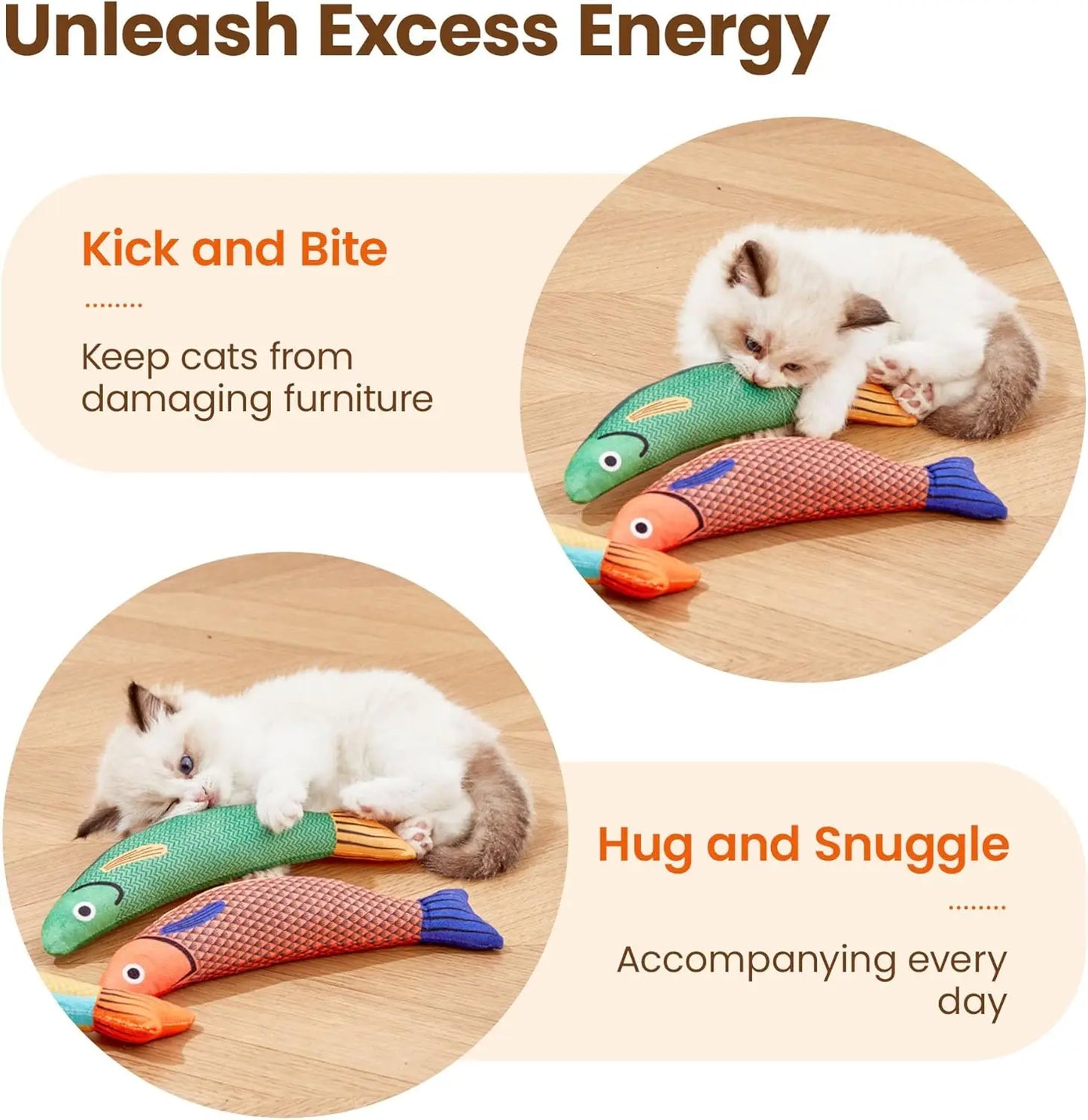 Saury Fish Cat Toys Pack With Catnip Crinkle Sound