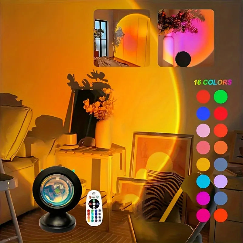 Liuyangmao Sunset Light Projection LED With Remote 16 RGB Night Light For Bedroom