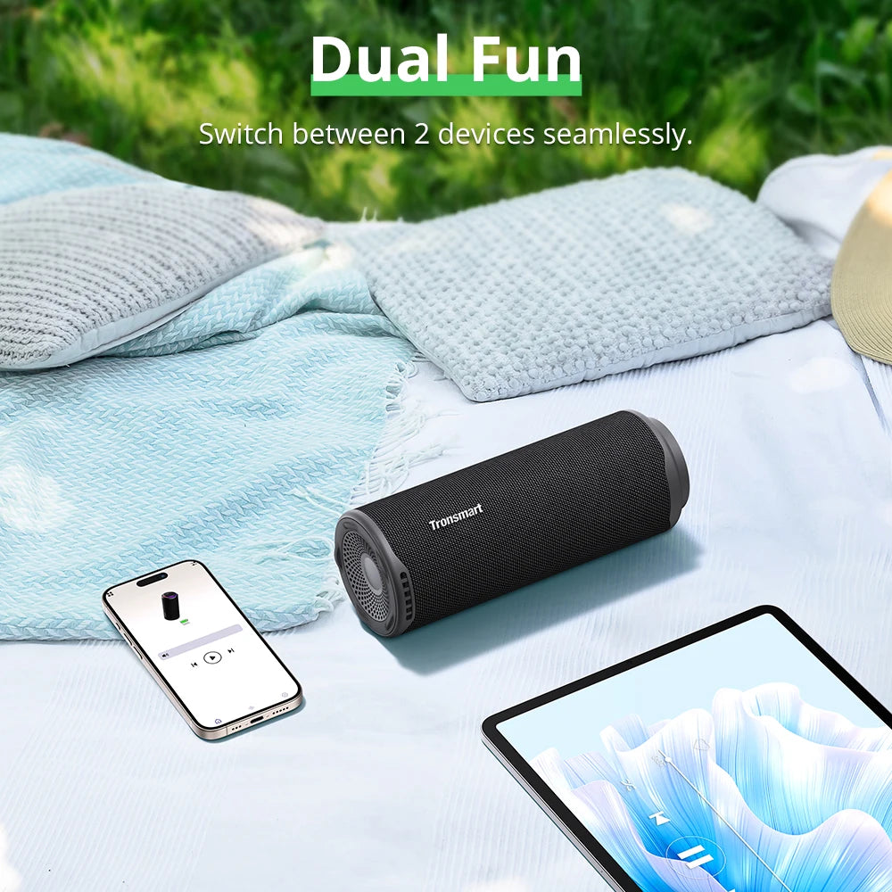 40W 360° Portable Bluetooth Speaker – Deep Bass & Waterproof