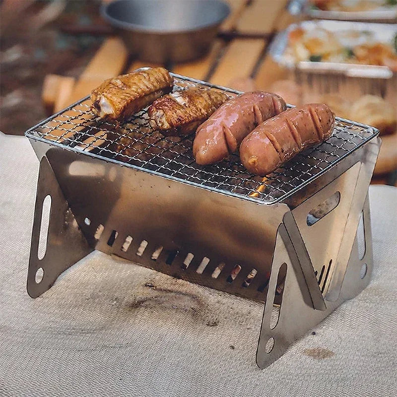 YEGBONG Portable Folding Barbecue Grill Outdoor Easy Assembly Stainless Steel