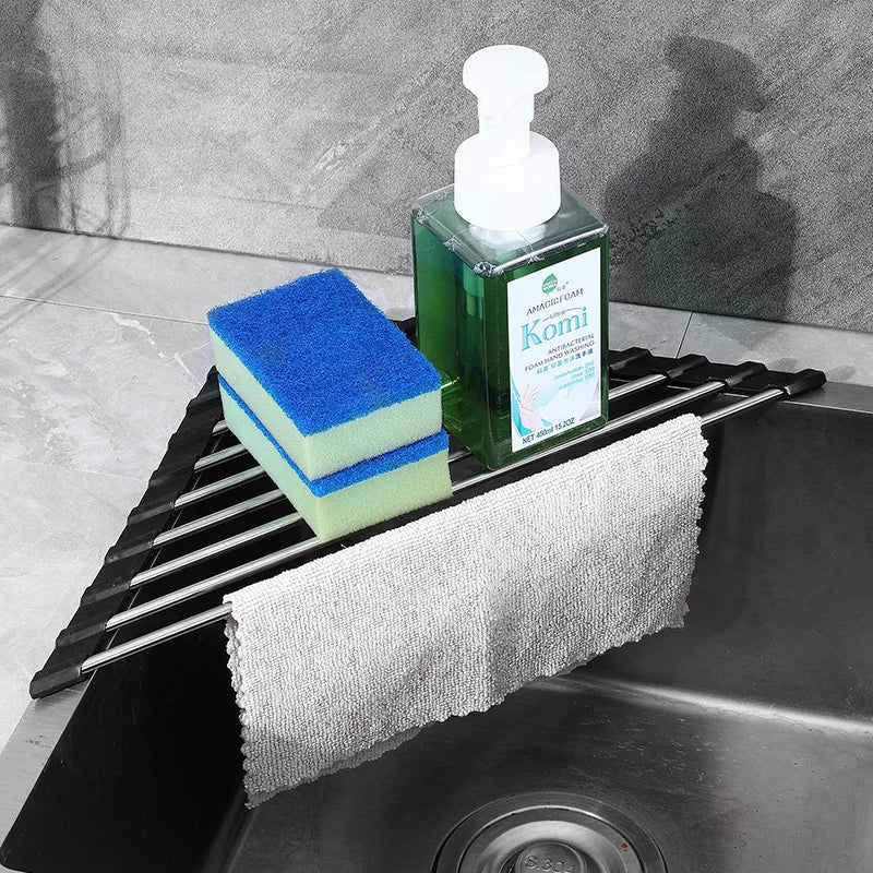 Foldable Triangle Over-the-Sink Dish Drying Rack