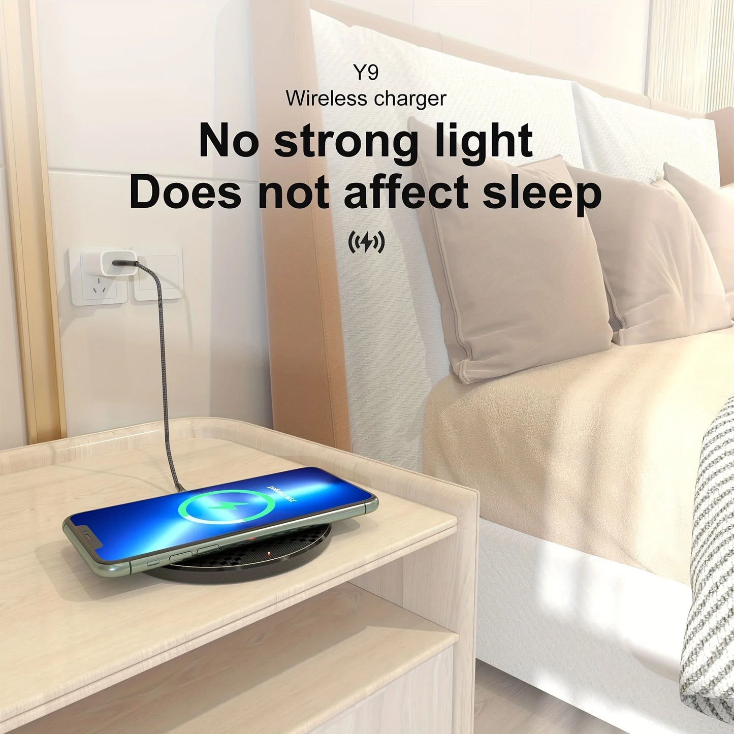 Wireless Charger Pad Stand Ultra Thin 10W Fast Charge For iPhone And Android