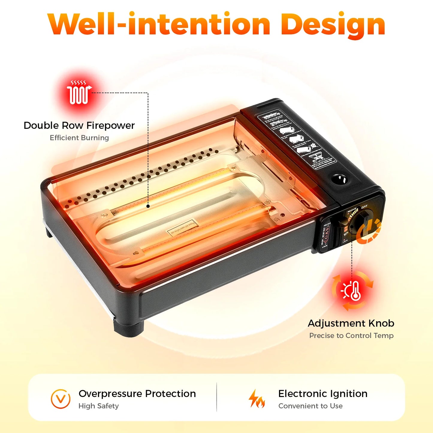 Portable Camping Grill Gas Stove Bymaocar Easy Assembly For Campers Outdoor Bbq