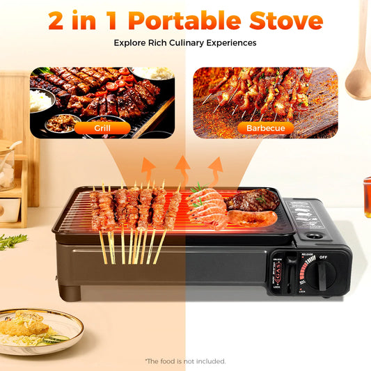 Portable Camping Grill Gas Stove Bymaocar Easy Assembly For Campers Outdoor Bbq