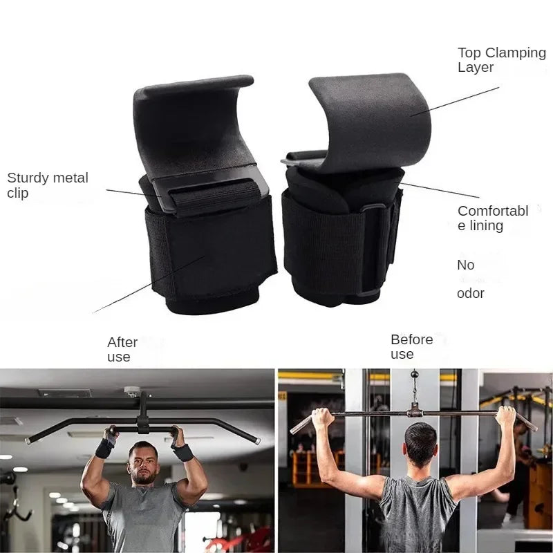 Non Slip Weight Lifting Hooks For Powerlifters Focus On Form Premium Pair