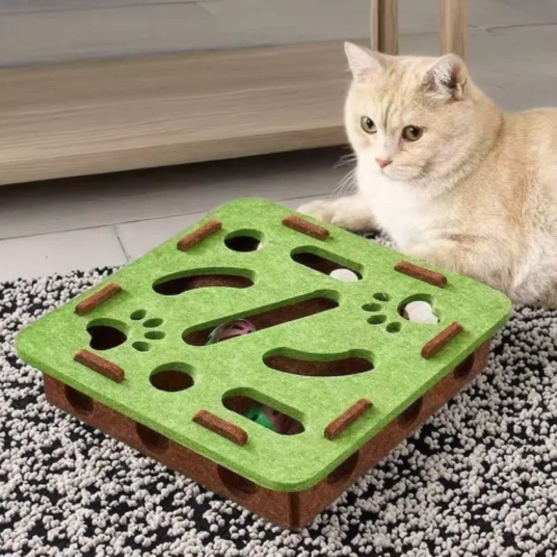 Interactive Cat Maze Puzzle Toy With Bell Balls For Cats