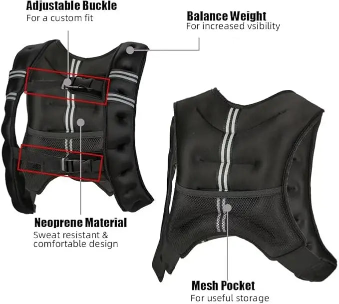 Weighted Vest For Men And Women 12 To 30 Lbs With Adjustable Weights