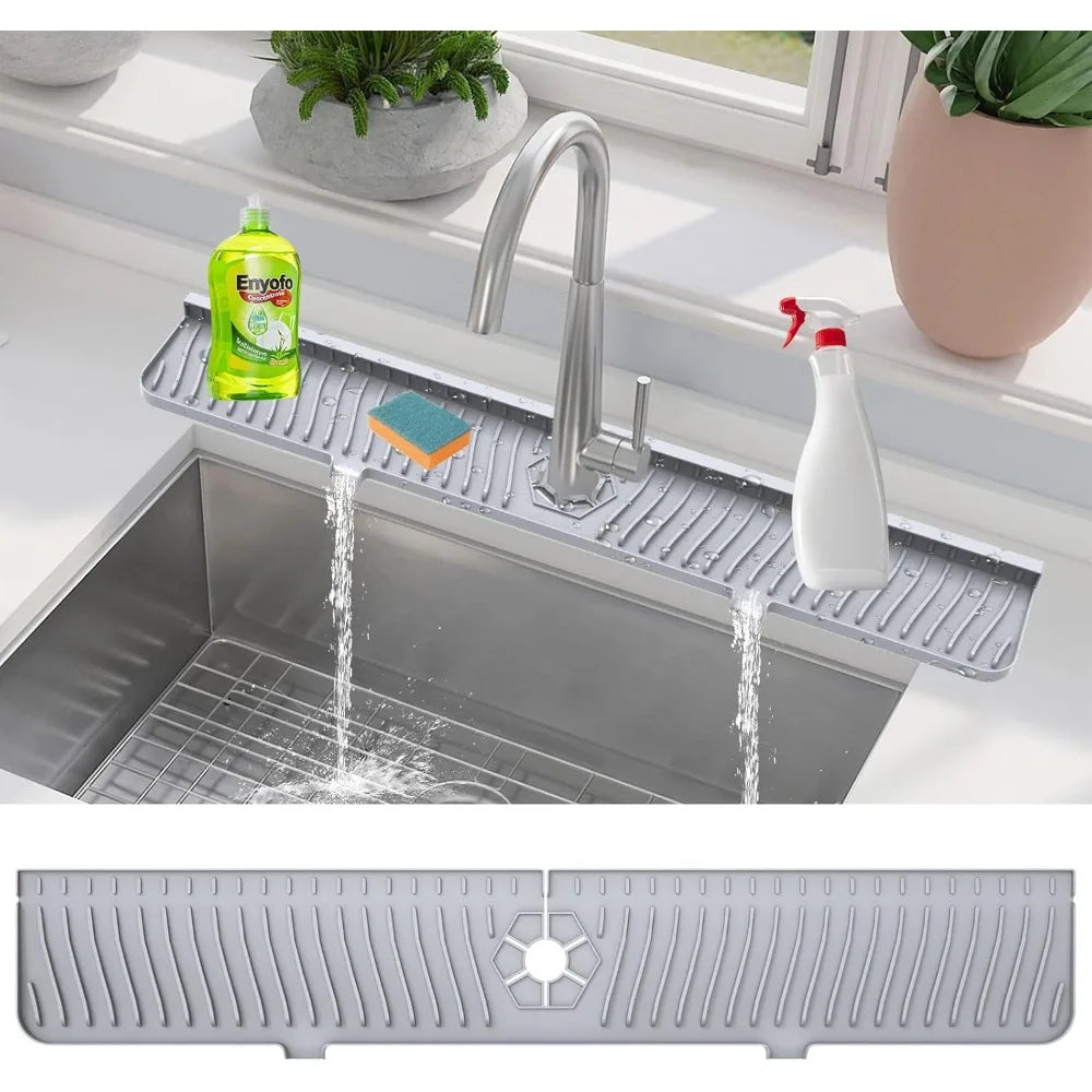 Silicone Faucet Water Catcher Mat For Home Cooks Kitchen Anti Slip Splash Guard