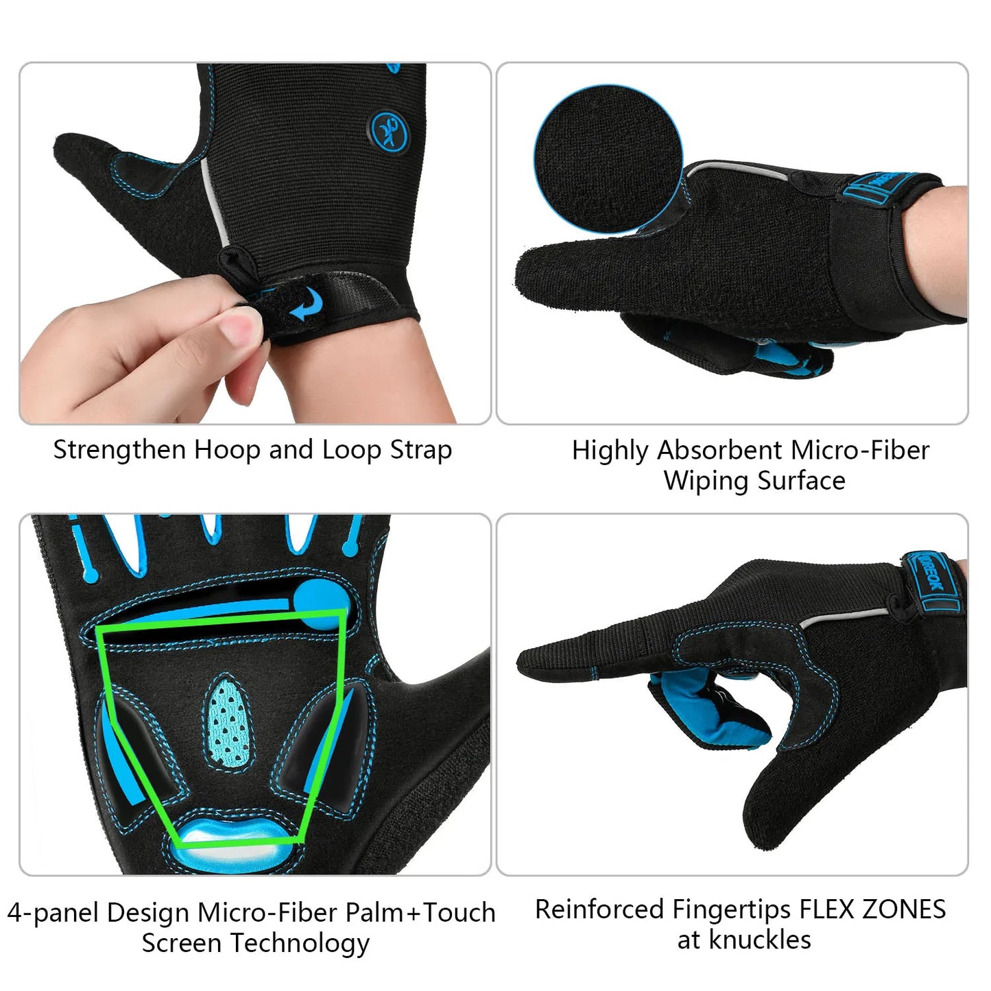 Cycling Gloves Unisex Breathable Non Slip Touchscreen MTB Road Racing